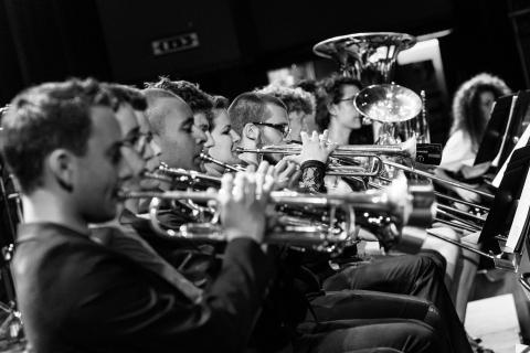 Les musiciens de l'ensemble de cuivres du CRR