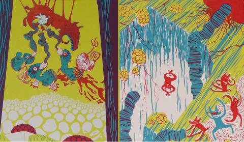 Diptyque 1 et 2, Atelier Bingo, sérigraphie PAN !, 2011