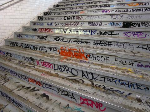 Marches d'escalier taggées