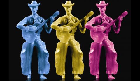 visuel Aventures artistiques : 3 cow boys