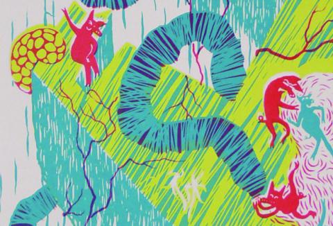 Extrait de Diptyque 1, Atelier Bingo, sérigraphie PAN !, 2011