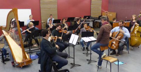 Les musiciens en répétition