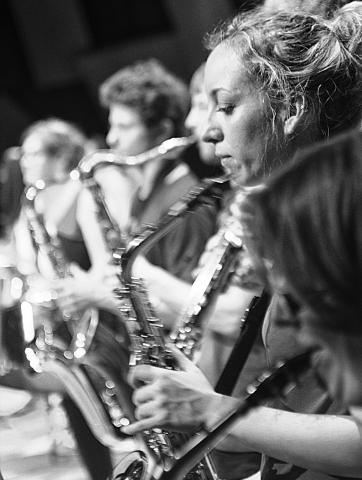 saxophonistes - photo noir et blanc