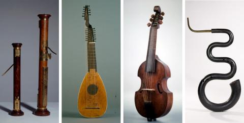 Différents instruments de musique anciens